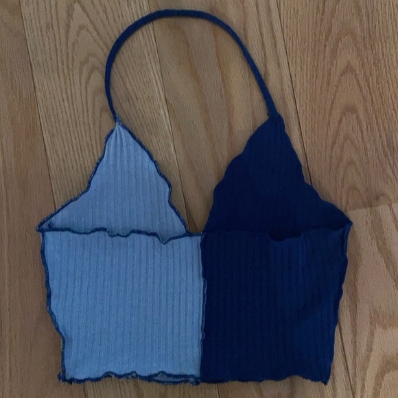 Blue Halter Crop Top - Picture 2 of 3